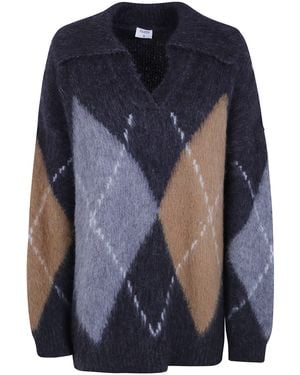 Filippa K Alpaca Check Sweater - Blue