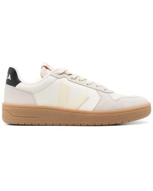 Veja V-82 Grained Leather Pure Trainers By - White