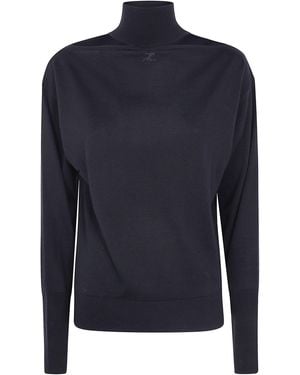 Courreges Courregès Merino Wool Turtleneck Sweater - Blue