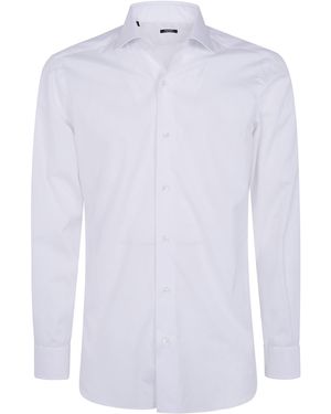 Barba Napoli Logo-Patch Button-Up Jacket - White