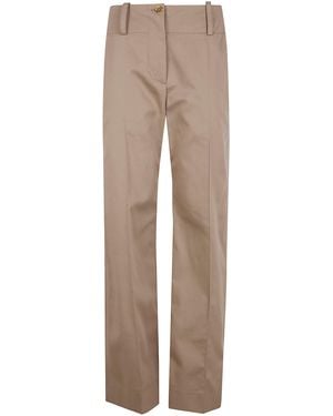 Patou Large Belt Straight Pants - Natural