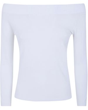 Nuur Off Shoulder Jumper - White