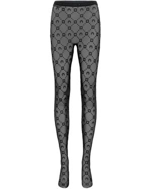 Marine Serre "Moonogram" Mesh Flock Tights - Gray