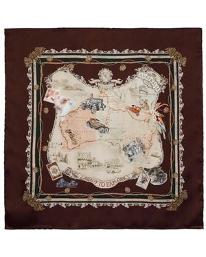 Zimmermann Sciarpa Stampata "Printed Silk Square 70" - Marrone