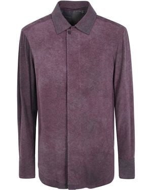 Ziggy Chen Shirt Concealed Button Shirt - Purple