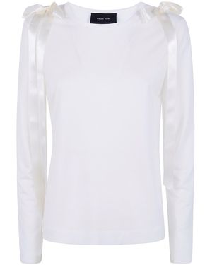 Simone Rocha 'Bow Ribbon Tail' Long Sleeve T-Shirt - White
