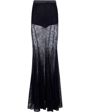 Elisabetta Franchi Long Flamenco Skirt - Blue