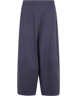 Pierantoniogaspari Trousers Wide Leg "Milano Knit" - Blue