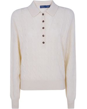 Polo Ralph Lauren Jumper 100% Wool Cashmere "Authentic Cream" - White