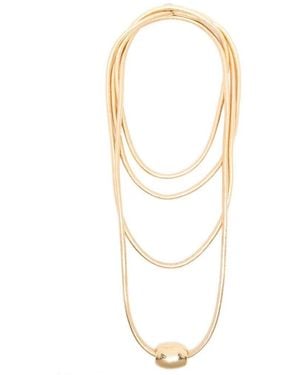 Maria Calderara "Glossy" Node Long Necklace - White