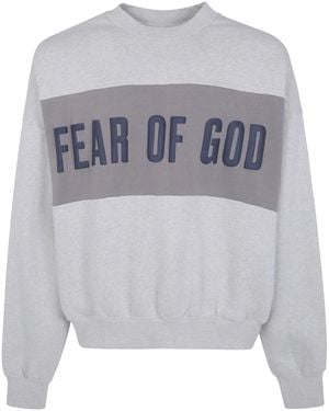Fear Of God Sweatshirt Cropped Relaxed Paneled - Gray