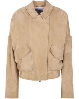 DR. HOPE Oversized Nappa Vintage Bomber Jacket - Natural