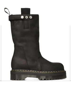 Rick Owens Dr Martens Boots Quad Sole "Quad Sole Pull On Boot" - Black