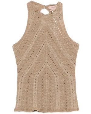 Twinset Round Neck Top - Natural