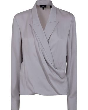 Theory Pk Lapel Wrap Bl. Mod By - Grey
