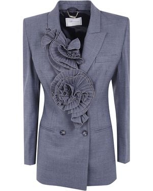 Blumarine Jacket Wool Blend Wool Blend Jacket - Blue