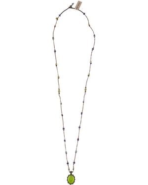 Sharing Long "Tibetan V" Pendant Necklace - White
