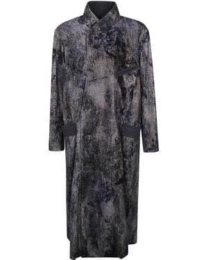 Ziggy Chen Coat Velvet Stand Collar "Velvet Stand Collar Coat" - Gray