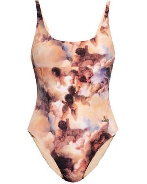 Vivienne Westwood Cherubs Straight Line Swimsuit By - Pink
