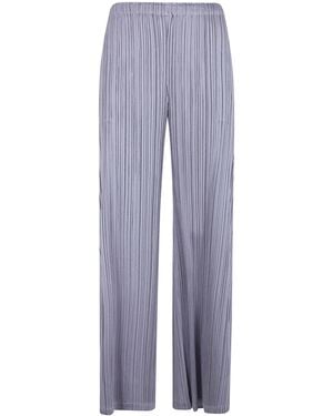 Pleats Please Issey Miyake Pantaloni Tessuto Tecnico "Monthly Colors: January" - Blue