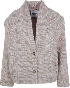 Isabel Marant Coat High Neck "Drogo" - Gray