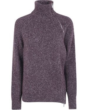 Mrz Jumper Turtleneck "Zip Turtleneck" - Purple