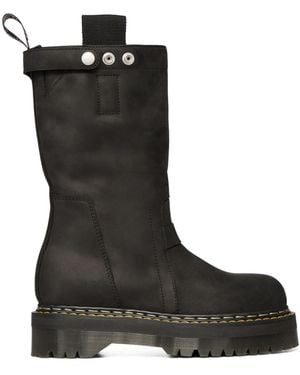 Rick Owens Dr Martens Boots Quad Sole "Quad Sole Pull On Boot" - Black