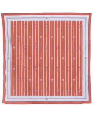 Drole de Monsieur "Rayure Monogramme" Foulard - Red
