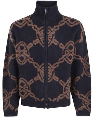 Daily Paper Jumper Zip-Up "Shield Knit" - Blue
