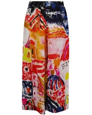 Daniela Gregis "Pijiama Pockets" Wide Leg Pants - White