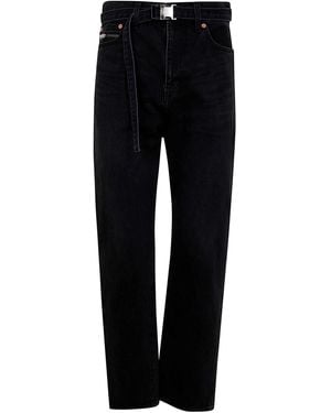 Sacai Straight Denim Pants - Black