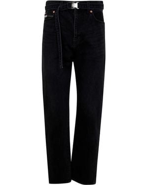 Sacai Straight Denim Trousers - Black