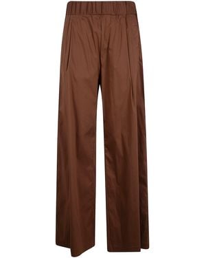 Semicouture "Johnny" Popeline Cotton Trousers - Brown
