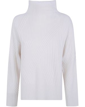 JOSEPH Sweater Soft Wool Ribs Turtleneck "Isabel" - White