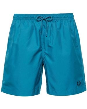 Fred Perry Mid-Rise Swim Shorts - Blue