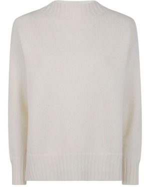 Drumohr Long Sleeve Crew Neck Aweater - White