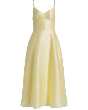 Alberta Ferretti Triple Organza Midi Round Dress - Yellow