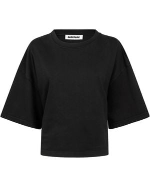 DARKPARK Doyle Cropped Draped Short Sleeve Tee - Black