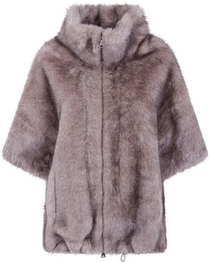 VALENTINI 1972 Cape Eco Fur Zibellino Taupe - Purple