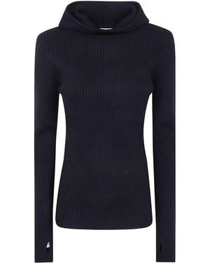 Frankie Shop Hooded Knit Top "Larice" - Blue