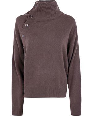 Seventy Jumper Wool Cashmere Blend Turtle Neck - Brown