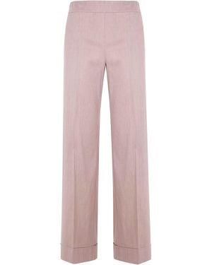 D.exterior D. Exterior Changing Linen Straight Pants - Pink