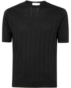 FILIPPO DE LAURENTIIS Short Sleeves Round Neck Jumper By Filippo De L - Black