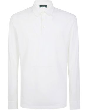 Zanone Polo Maniche Lunghe "Optical" - White