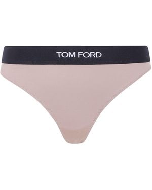 Tom Ford Underwear Modal Thong Bottom - Natural