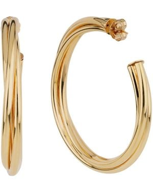 Gas Bijoux "Bo Atik Fine" Plated Round Earrings - Metallic