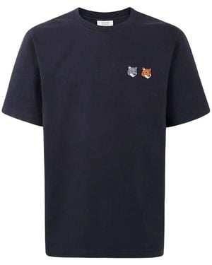 Maison Kitsuné Double Bold Fox Head Comfort Tee-Shirt - Blue