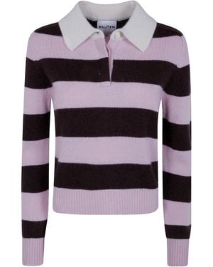 Kujten Sweater Cashmere 'Royce Stripe' - Pink