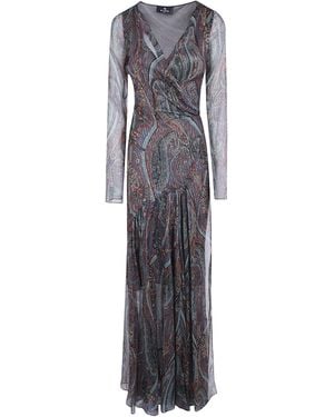 Etro Long Evening Dress - Grey
