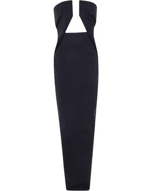 Rick Owens Dress Cut Out Back "Prong Gown" - Blue